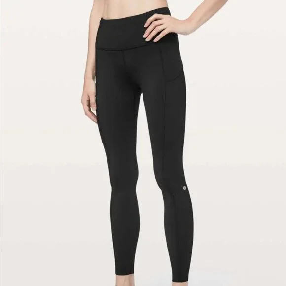 Lululemon| Women’s Black Fast And Free Run 28”Leggings Tights Back Zip Size US 6 - Picture 4 of 5